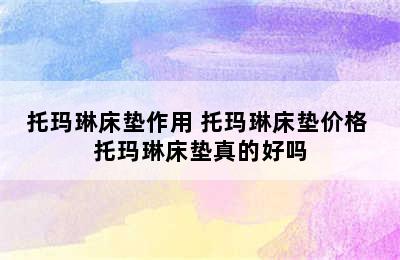 托玛琳床垫作用 托玛琳床垫价格 托玛琳床垫真的好吗